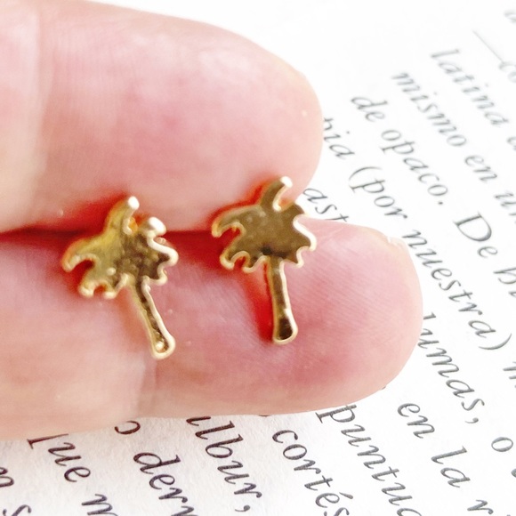 Alquimia Jewelry - GOLD PALM TREES STUDS BOHO EARRINGS